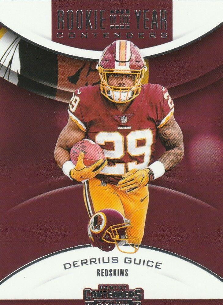 Derrius Guice Football Cards 2018 Panini Contenders Rookie of the Year