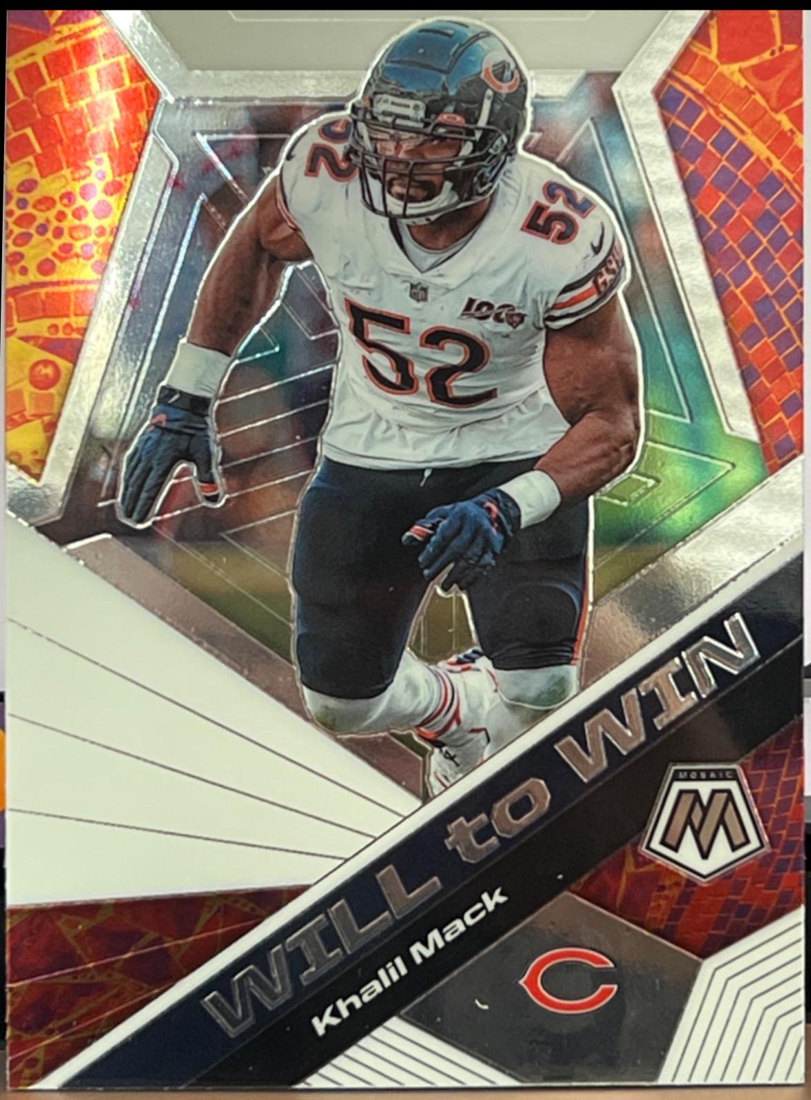 Khalil Mack #WW10 Football Cards 2020 Panini Mosaic Will to Win