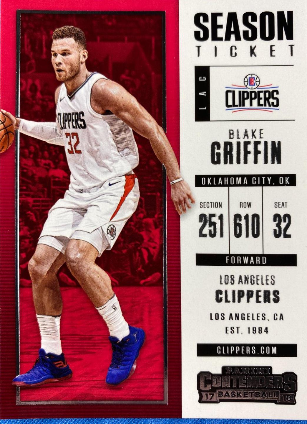 Blake Griffin #39 Basketball Cards 2017 Panini Contenders