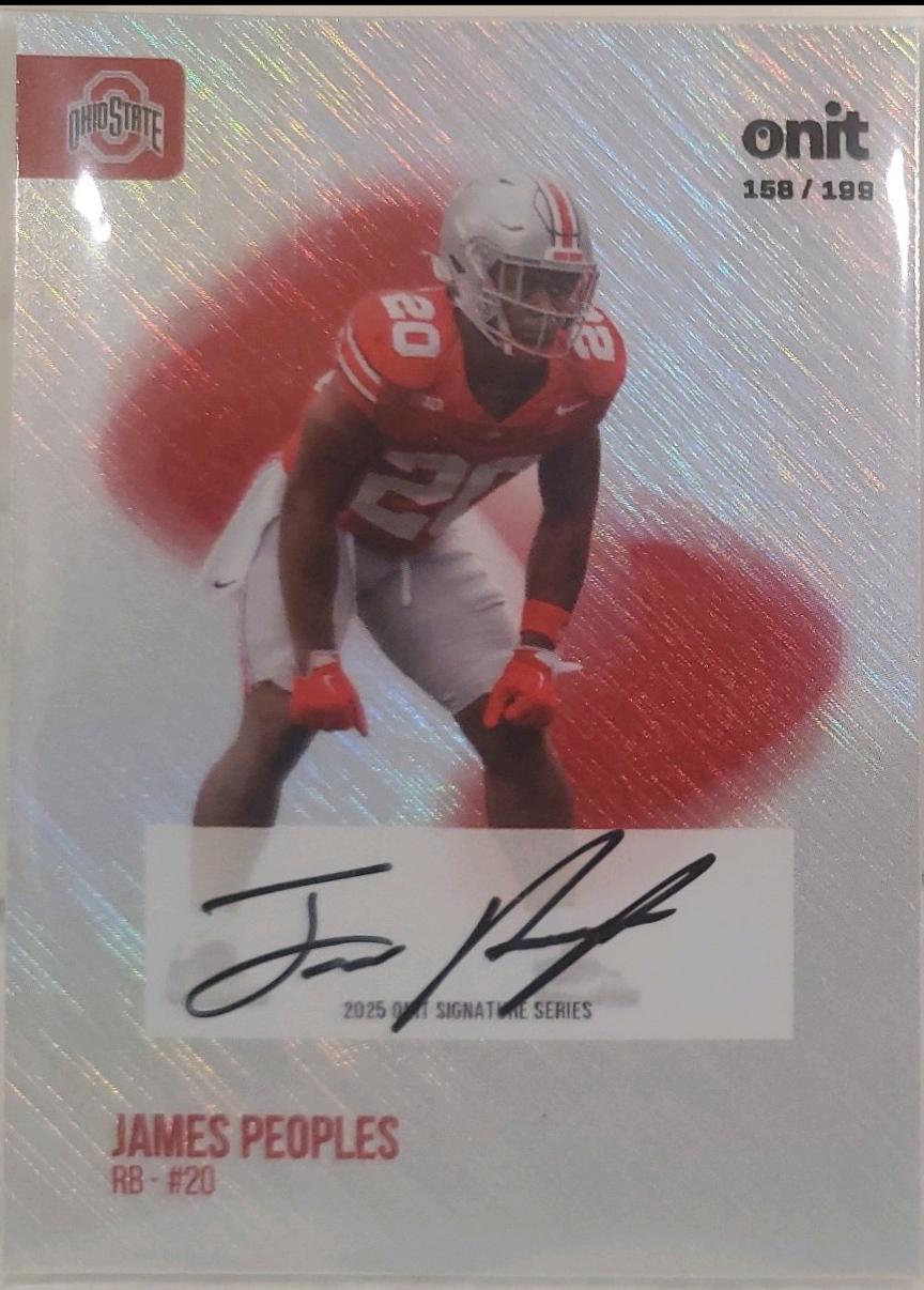 James Peoples #S-9 2025 Onit Athlete Ohio State Buckeyes Signature Football