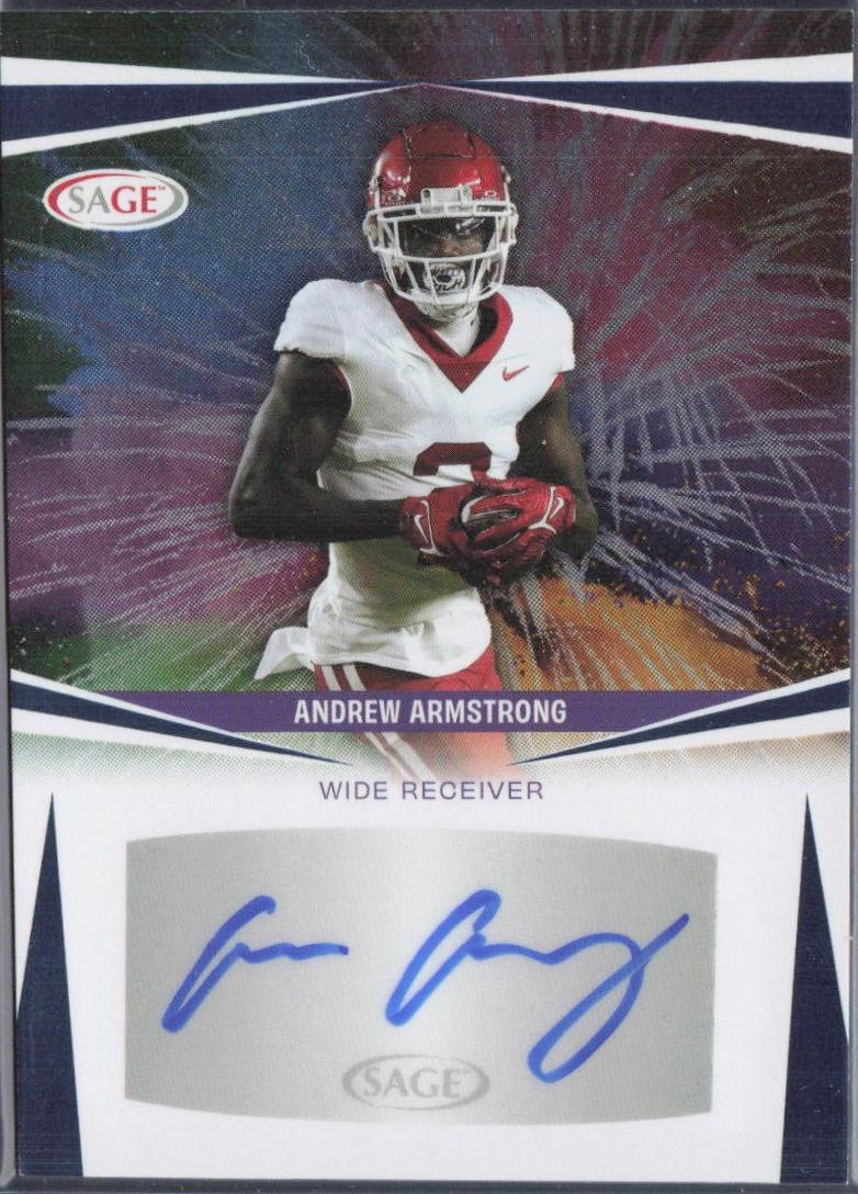 Andrew Armstrong #A-AA Football Cards 2025 Sage Hit Autograph