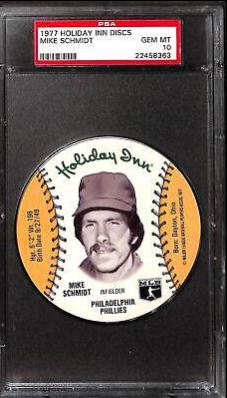 Mike Schmidt Baseball Cards 1977 Holiday Inn Discs