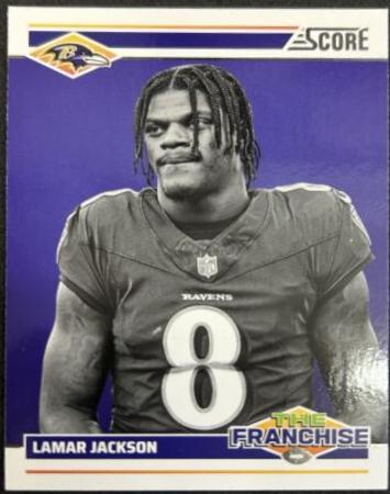 Lamar Jackson #3 Football Cards 2024 Panini Score The Franchise