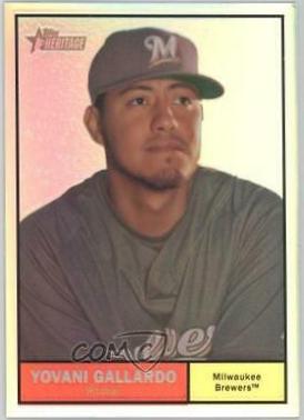 Yovani Gallardo #C132 Baseball Cards 2010 Topps Heritage Chrome