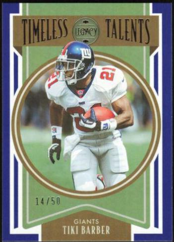 Tiki Barber [Blue] #TT-20 Football Cards 2022 Panini Legacy Timeless Talents