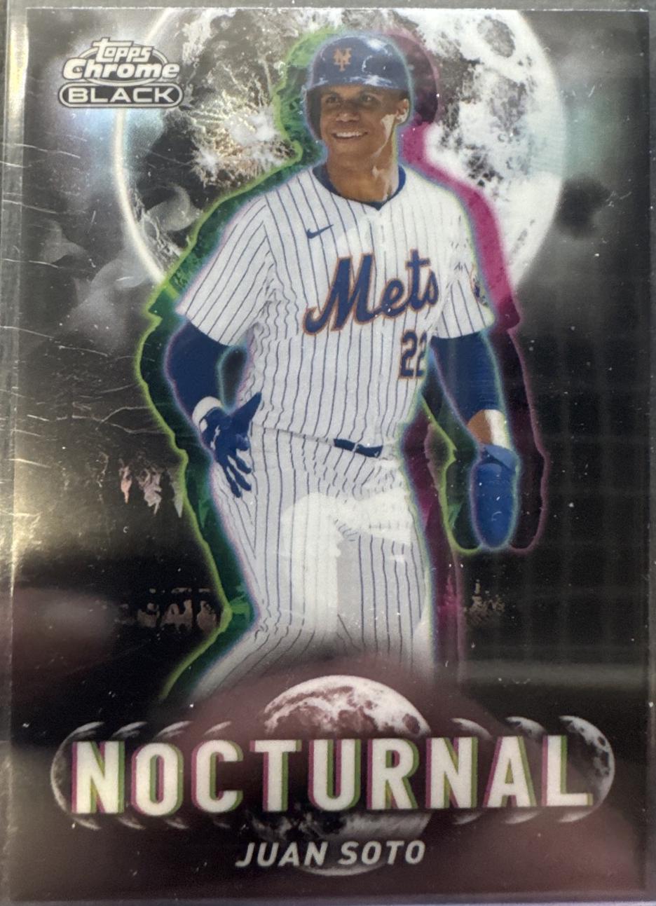 Juan Soto #NOC-7 Baseball Cards 2025 Topps Chrome Black Nocturnal