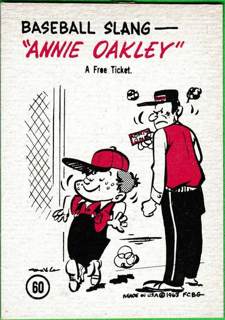 Baseball Slang #60 1963 Gad Fun Cards Baseball
