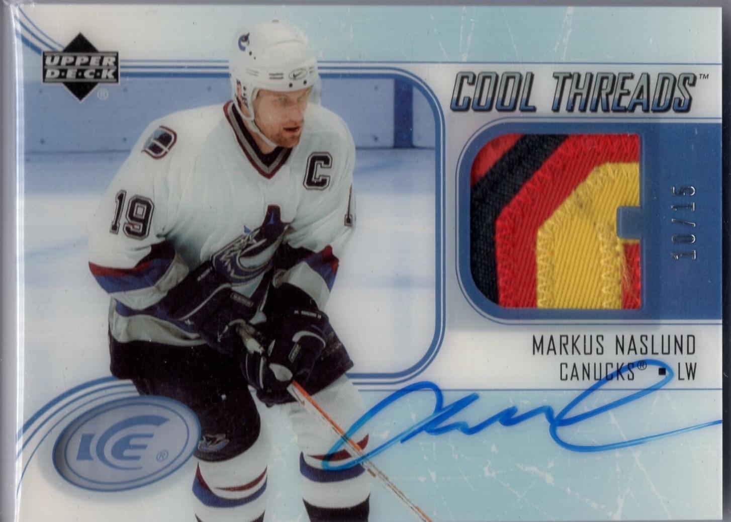 Markus Naslund #CAP-MN Hockey Cards 2005 Upper Deck Ice Cool Threads Patch Autograph