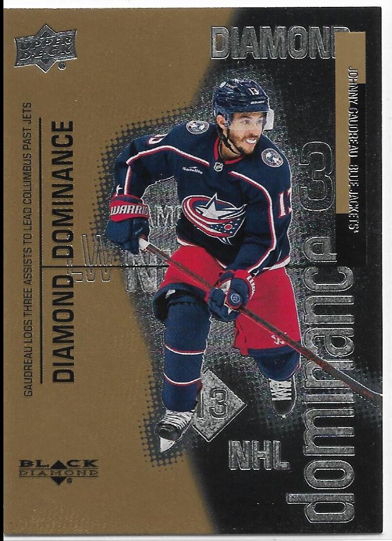 Johnny Gaudreau #DD-14 Hockey Cards 2022 Upper Deck Black Diamond Dominance