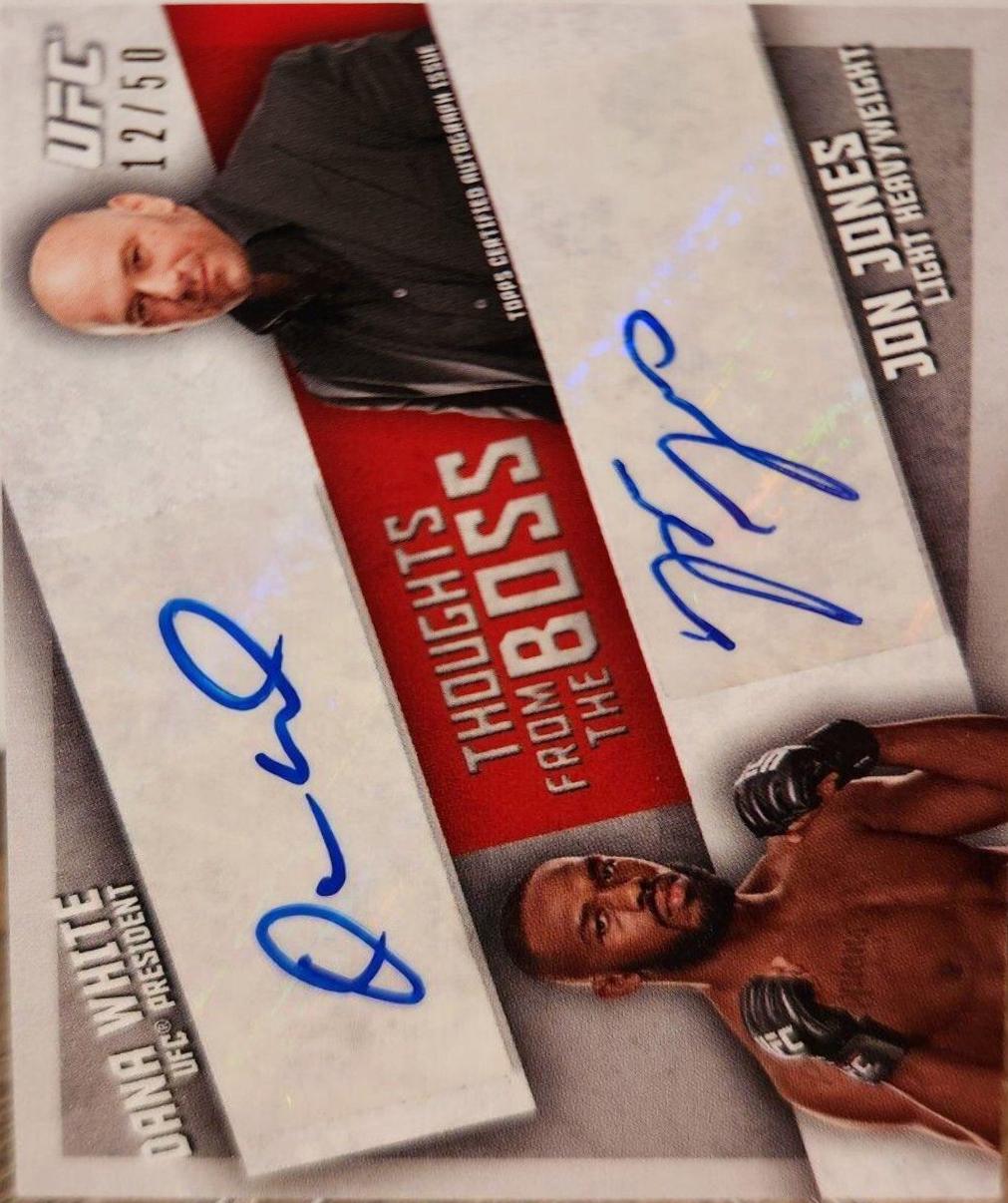 Jon Jones #TFTB-JJ Ufc Cards 2015 Topps UFC Knockout Thoughts from the Boss Autographs