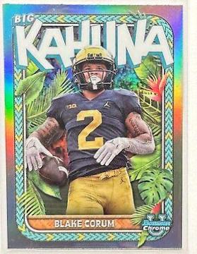 Blake Corum #TBK-21 Football Cards 2023 Bowman Chrome University The Big Kahuna