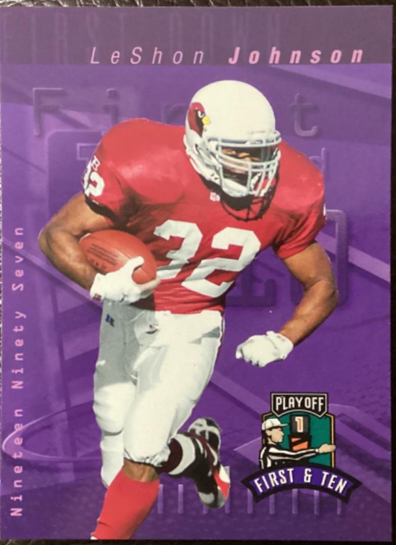 LeShon Johnson #32 Football Cards 1997 Playoff 1st & 10