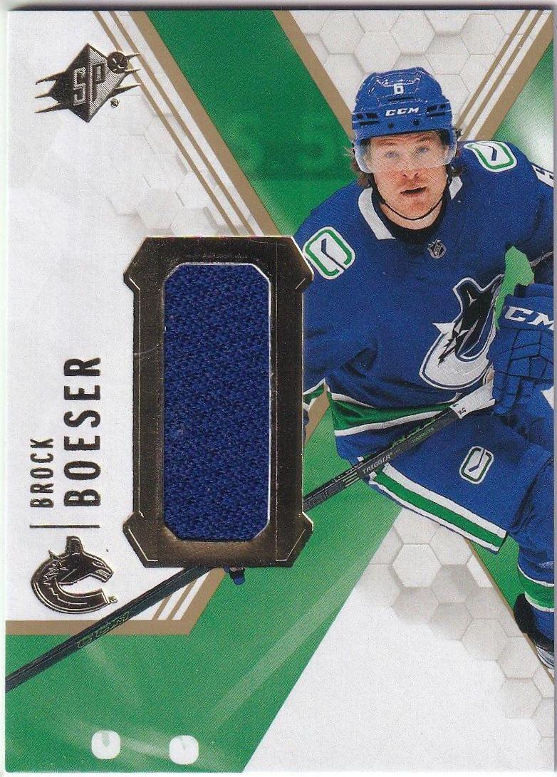 Brock Boeser #J-BO Hockey Cards 2021 SPx Jersey