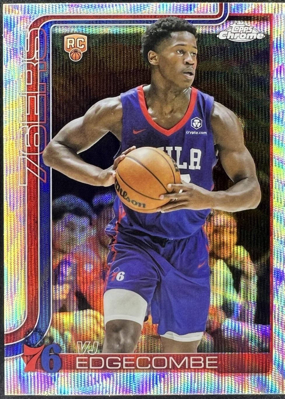 2025 Topps Chrome VJ Edgecombe [Wave Refractor] #253 card