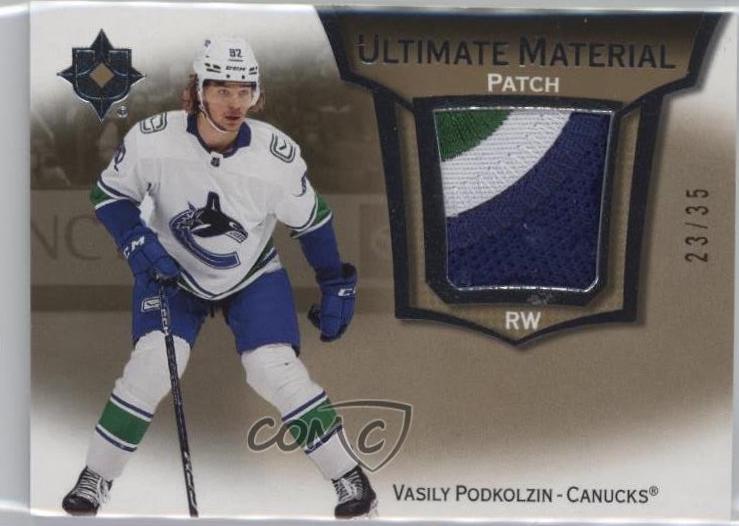 Vasily Podkolzin #UMS-VP Hockey Cards 2022 Upper Deck Ultimate Collection Premium Material