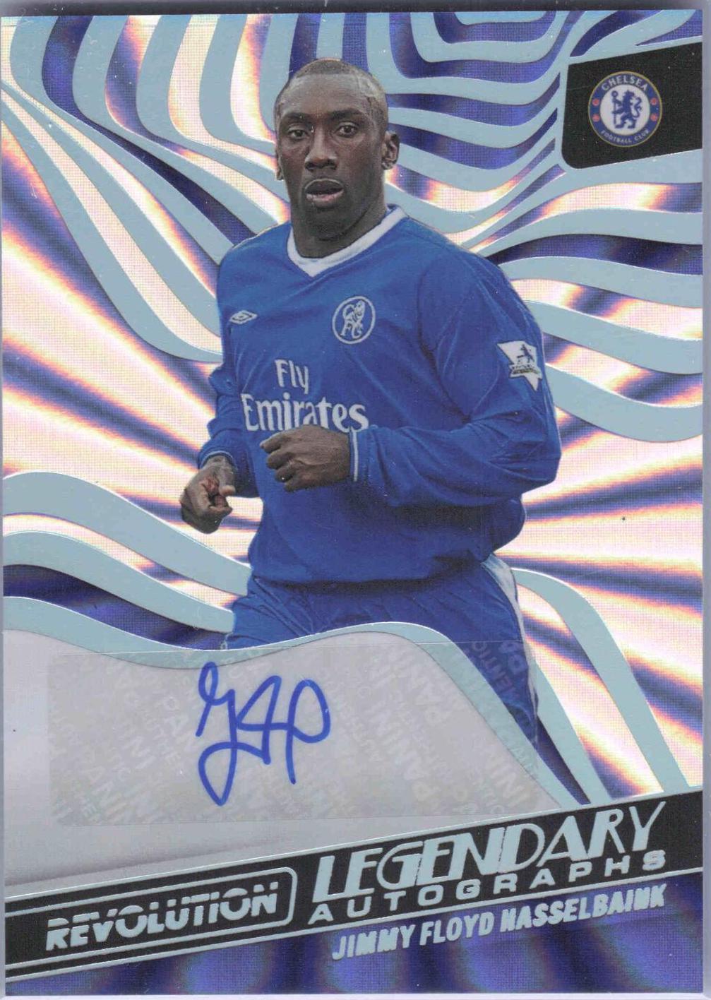 Jimmy Floyd Hasselbaink #LA-JFH Soccer Cards 2022 Panini Revolution Premier League Legendary Autographs