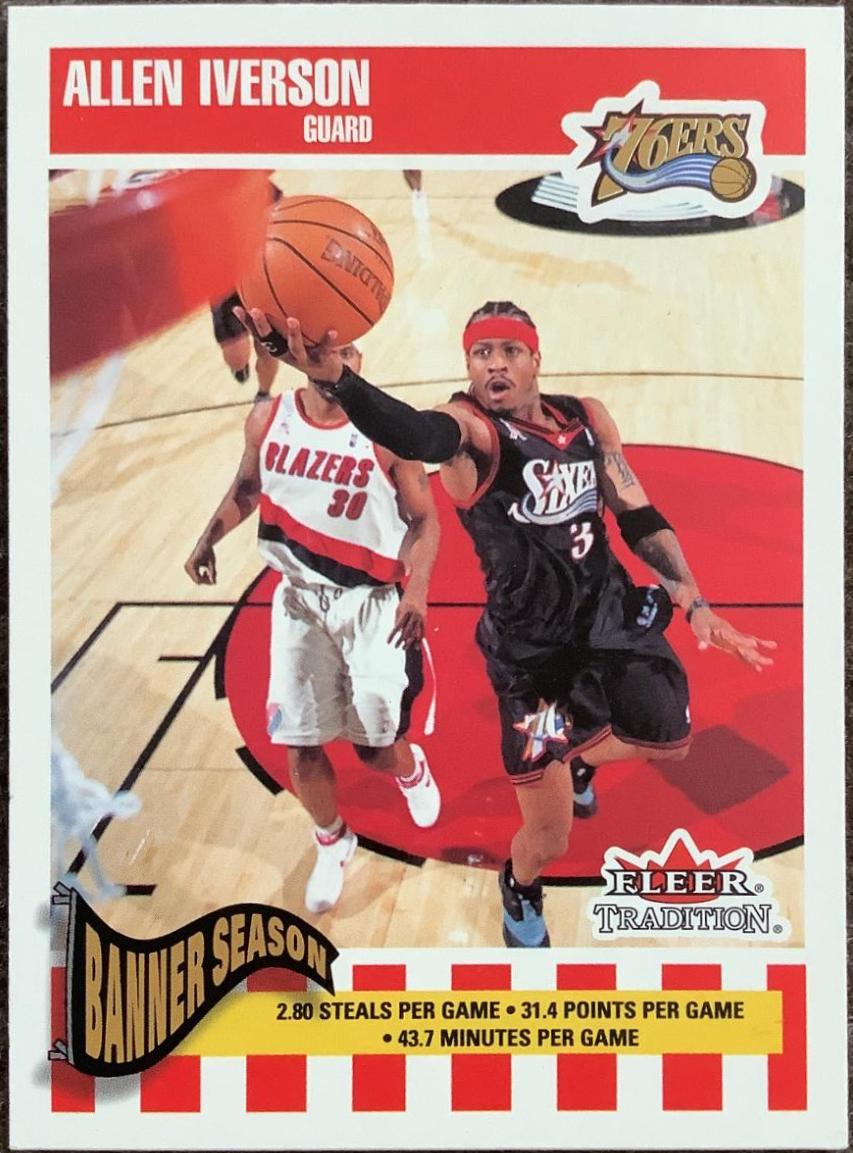 Allen Iverson #264 Basketball Cards 2002 Fleer Tradition