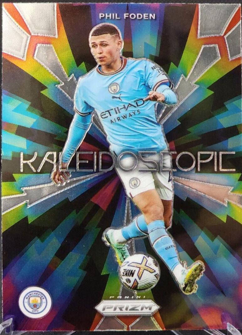 Phil Foden #28 Soccer Cards 2022 Panini Prizm Premier League Kaleidoscopic
