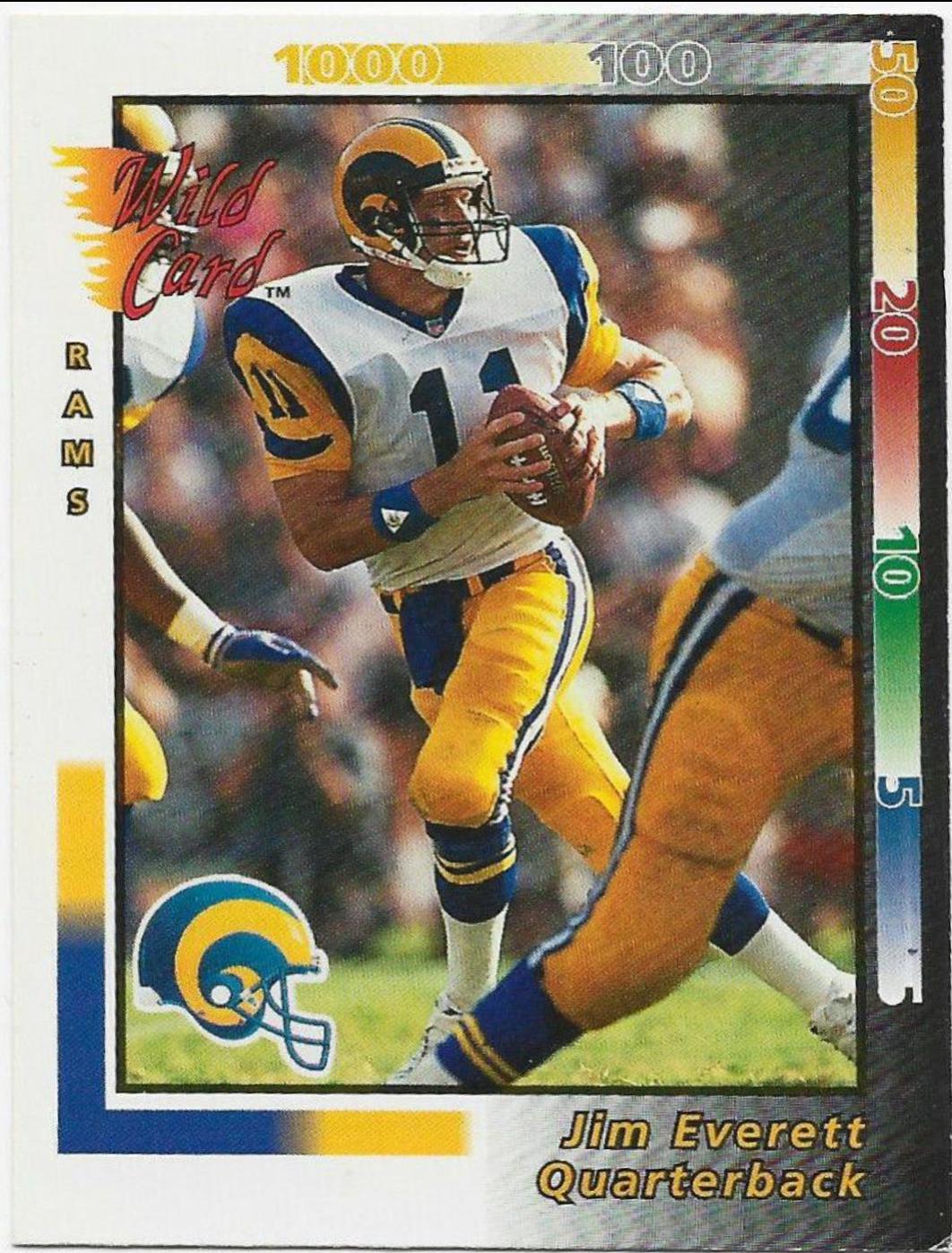 Jim Everett #6 Football Cards 1992 Wild Card