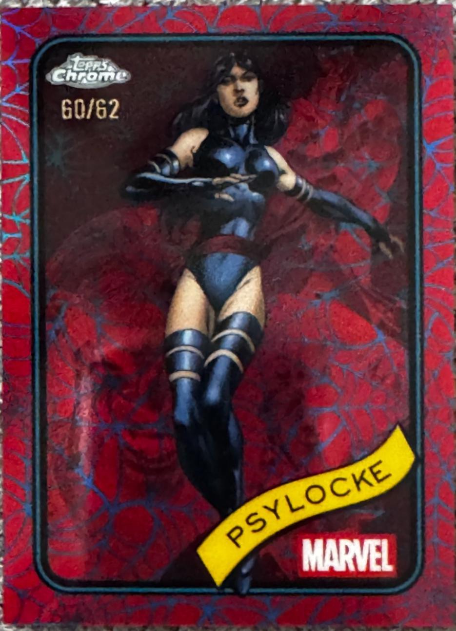Psylocke Blue & Red Spider Web Refractor