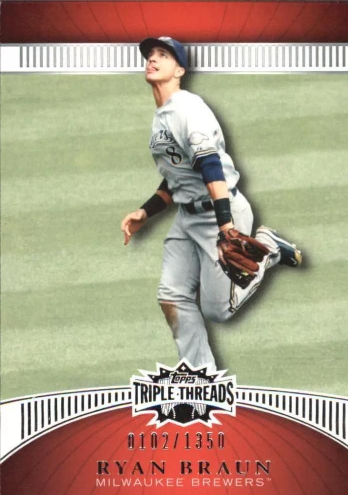 Ryan Braun #8 Baseball Cards 2010 Topps Triple Threads