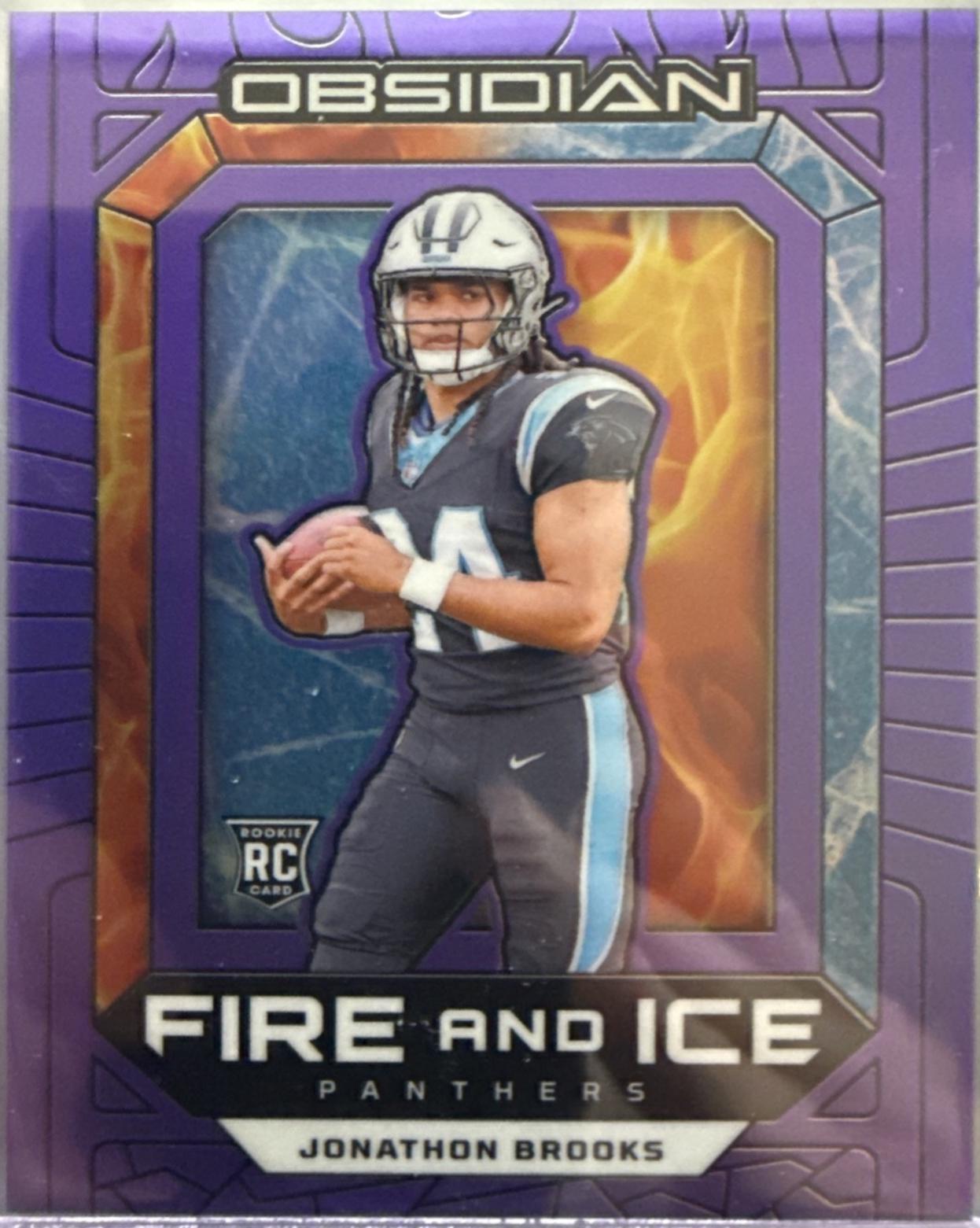 Jonathon Brooks [Purple] #2 Football Cards 2024 Panini Obsidian Fire and Ice