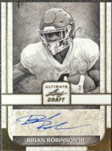 Brian Robinson Jr. #PA-BRJ Football Cards 2022 Leaf Ultimate Draft Portrait Autographs