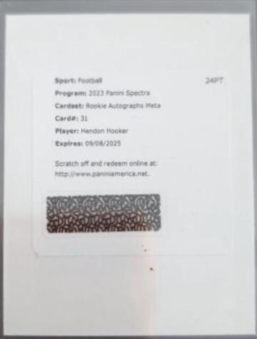Hendon Hooker #31 Football Cards 2023 Panini Spectra Rookie Autograph Meta