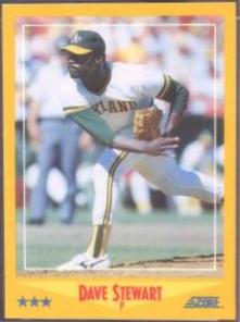 Dave Stewart #458 1988 Score Glossy Baseball