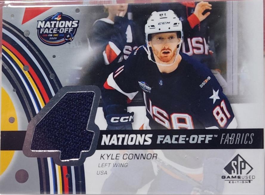 Kyle Connor #4N-KC 2025-26 SP Game Used Hockey 2025 4 Nations Face-Off Fabrics