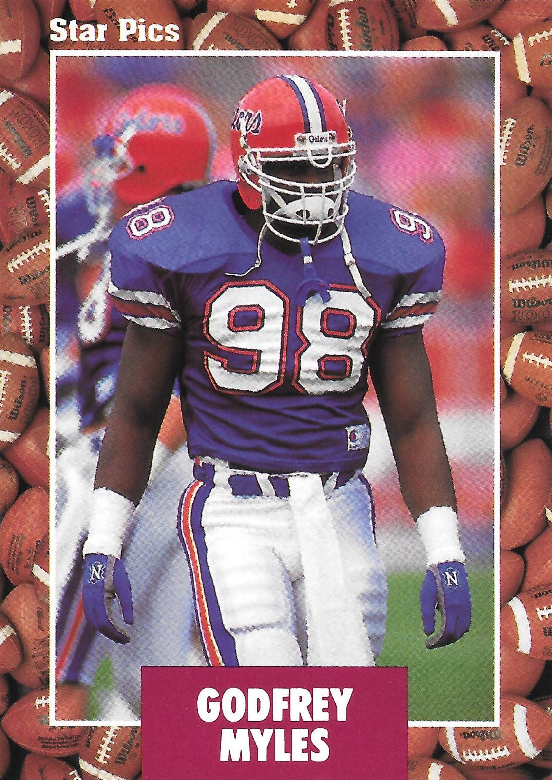 Godfrey Myles #36 Football Cards 1991 Star Pics