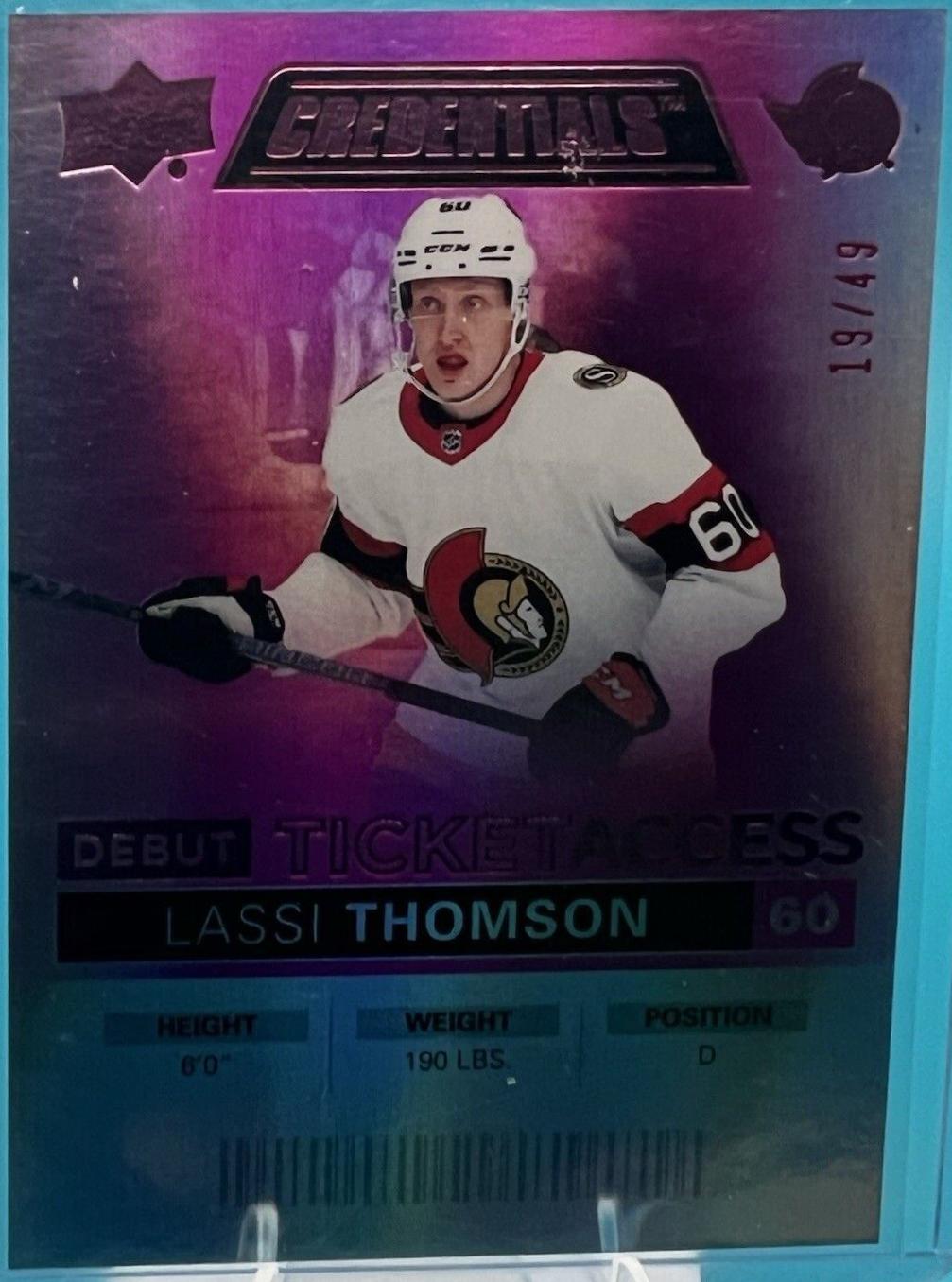 Lassi Thomson [Pink] #74 Prices | 2021 Upper Deck Credentials | Hockey ...
