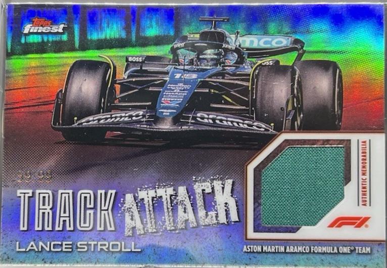 Lance Stroll #TAR-STR Racing Cards 2024 Topps Finest Formula 1 Track Attack Relic
