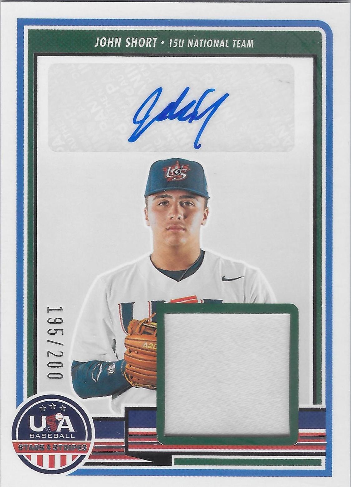 John Short #SM-JS Baseball Cards 2023 Panini Stars & Stripes USA Signature Materials