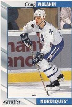 Craig Wolanin #21 Hockey Cards 1992 Score