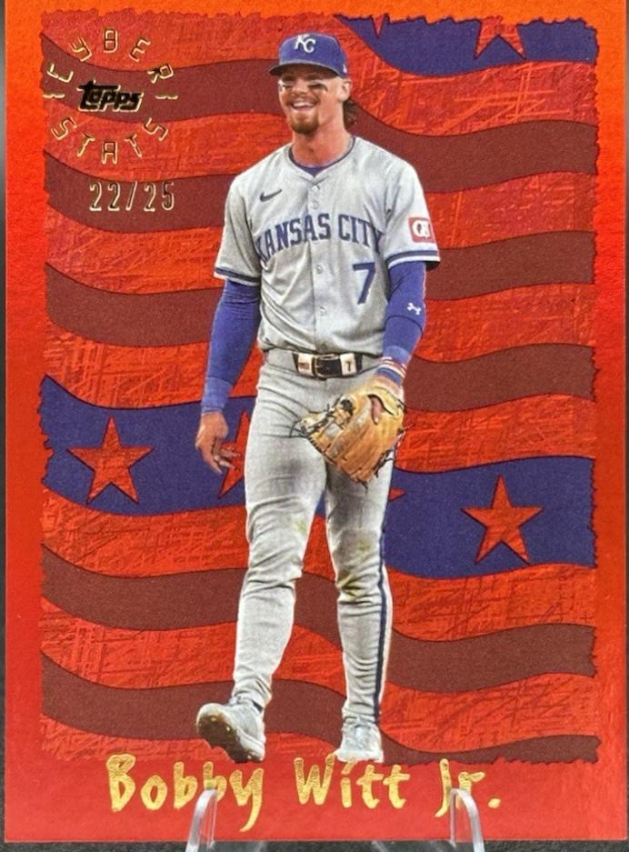 ゲームセンター・ゲームカード BOBBY WITT JR. 2025 National Treasures Bobby Witt Jr. JUMBO PATCH AUTO PURPLE #5/5👑