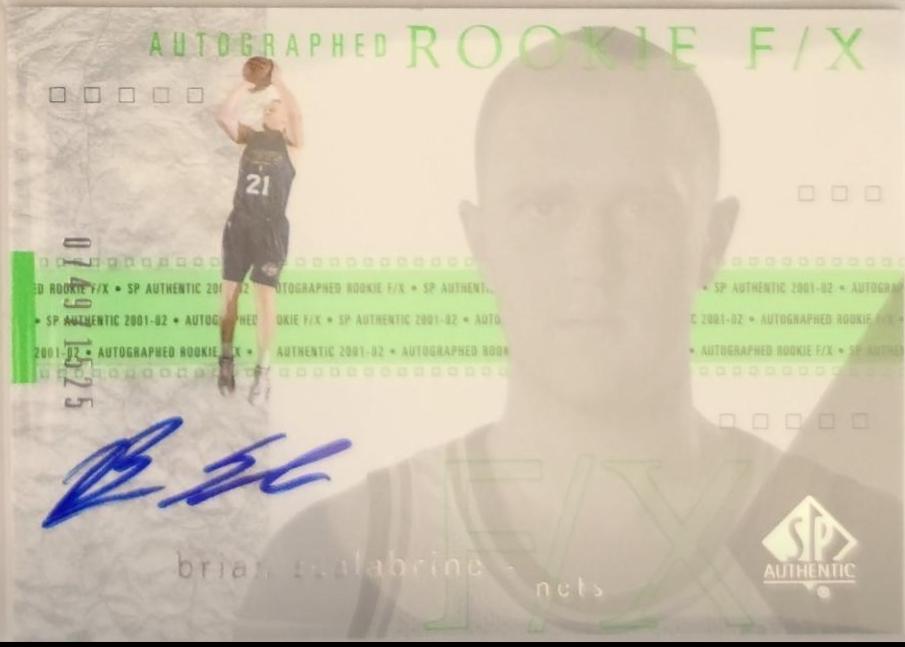 Brian Scalabrine #124 Basketball Cards 2002 SP Game Used Rookie Exclusives Autograph