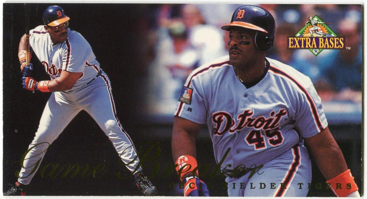 Cecil Fielder #10 Baseball Cards 1994 Fleer Extra Bases Game Breaker