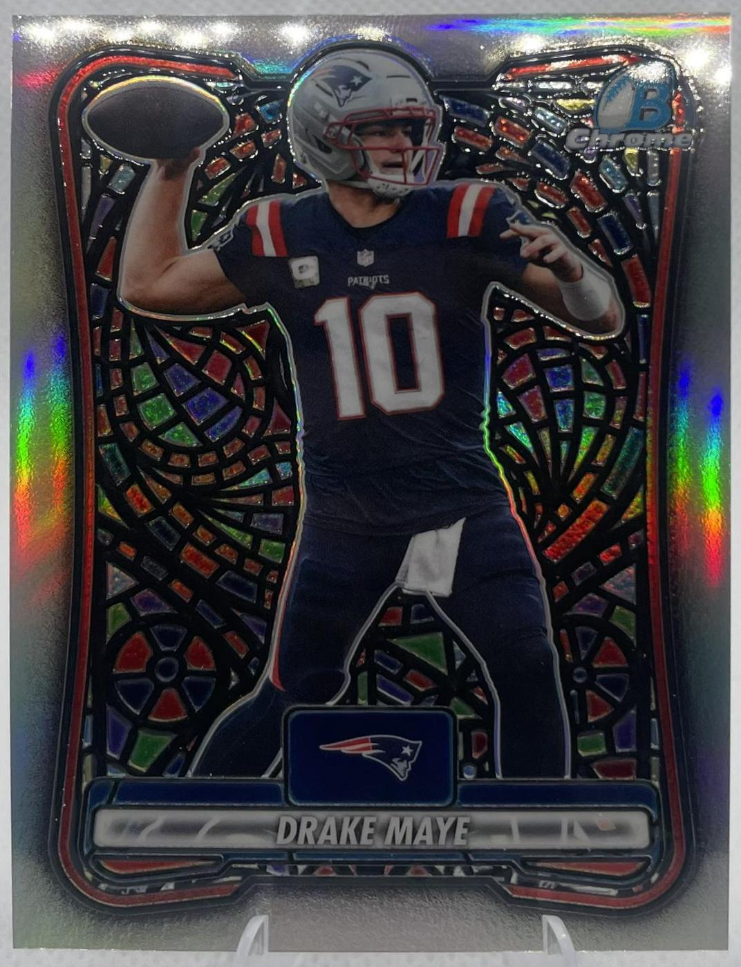 Drake Maye #CNE-8 2026 Bowman Etched In Glass NFL