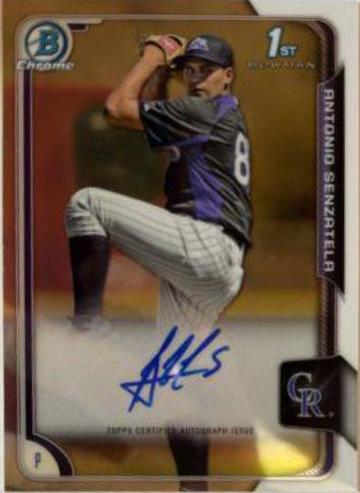 Antonio Senzatela #AS Baseball Cards 2015 Bowman Chrome Autograph Prospect