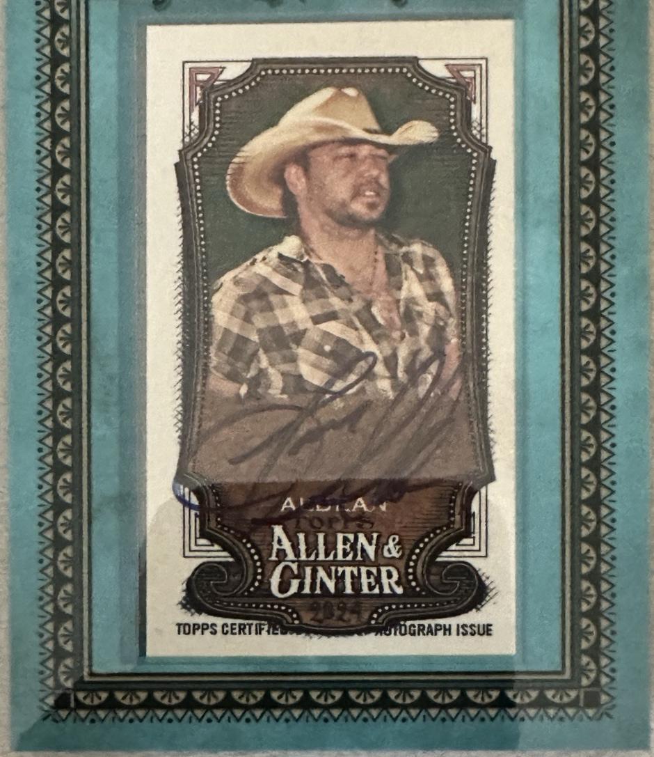 Jason Aldean #MA-JAL 2024 Topps Allen & Ginter X Framed Mini Autograph Baseball