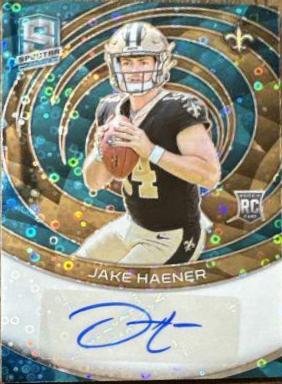 Jake Haener #29 Football Cards 2023 Panini Spectra Rookie Autograph Neon Blue