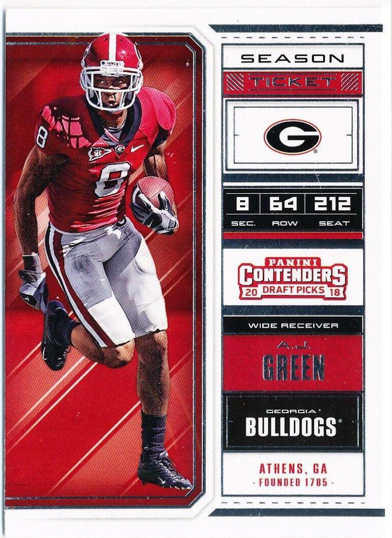 A.J. Green #1 Football Cards 2018 Panini Contenders Draft Picks