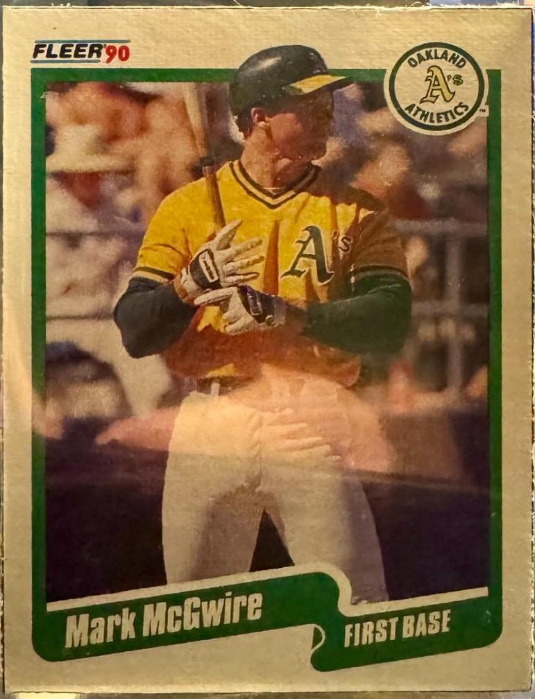 Mark McGwire #C-20 Baseball Cards 1990 Fleer Box Panels Hand Cut