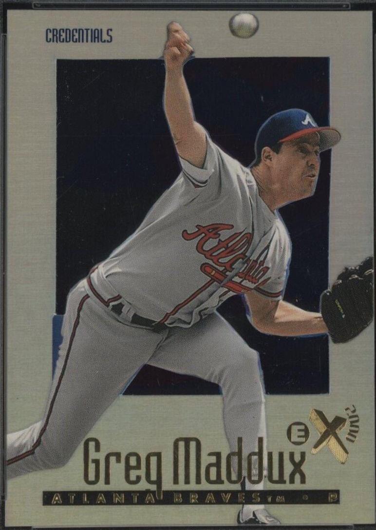 Greg Maddux #57 Baseball Cards 1997 Skybox E X 2000 Credentials