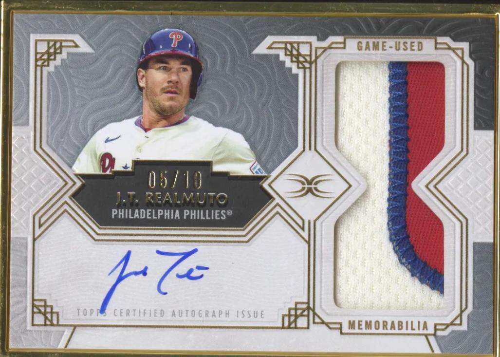 J.T. Realmuto #FAPC-JT 2025 Topps Definitive Collection Framed Autograph Patch Baseball