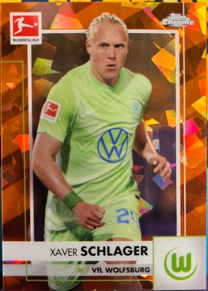 Xaver Schlager #99 2020 Topps Chrome Bundesliga Sapphire Soccer