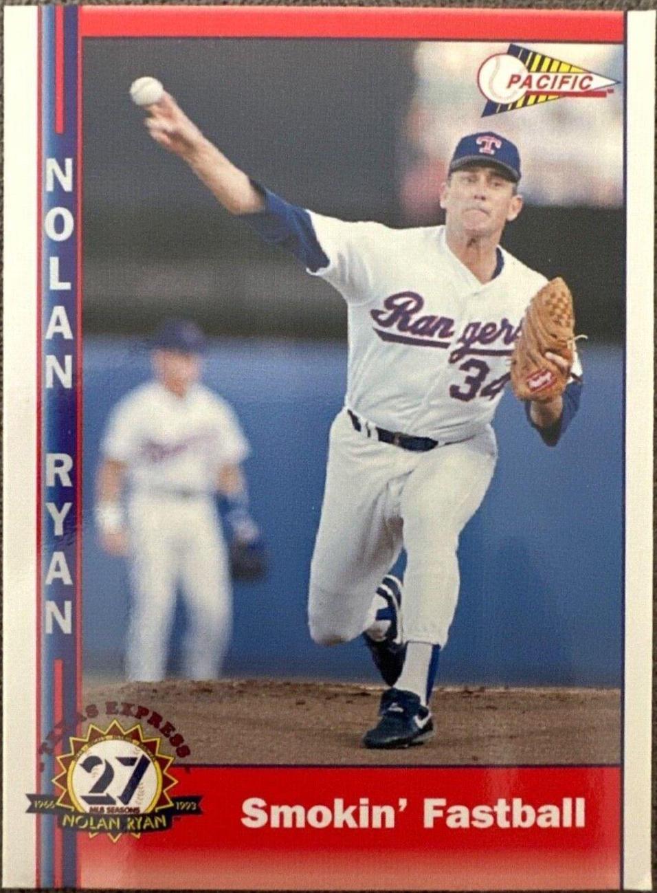 Smokin' Fastball #248 Baseball Cards 1993 Pacific Nolan Ryan 27th Season