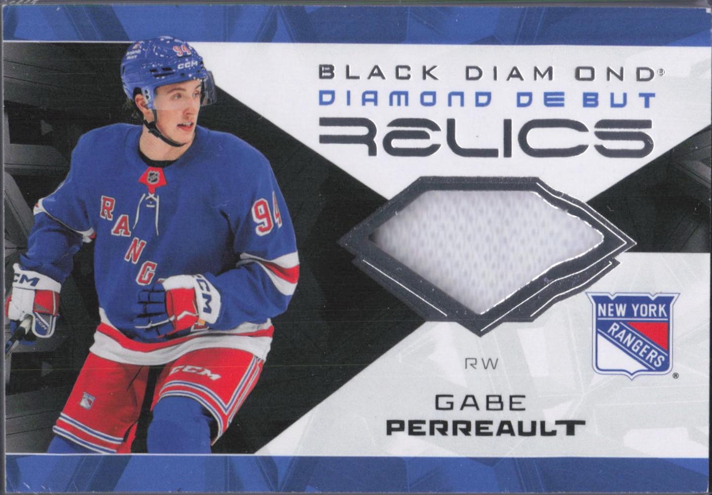 Gabe Perreault #DD-GP 2025-26 Upper Deck Black Diamond Hockey Diamond Debut Relics