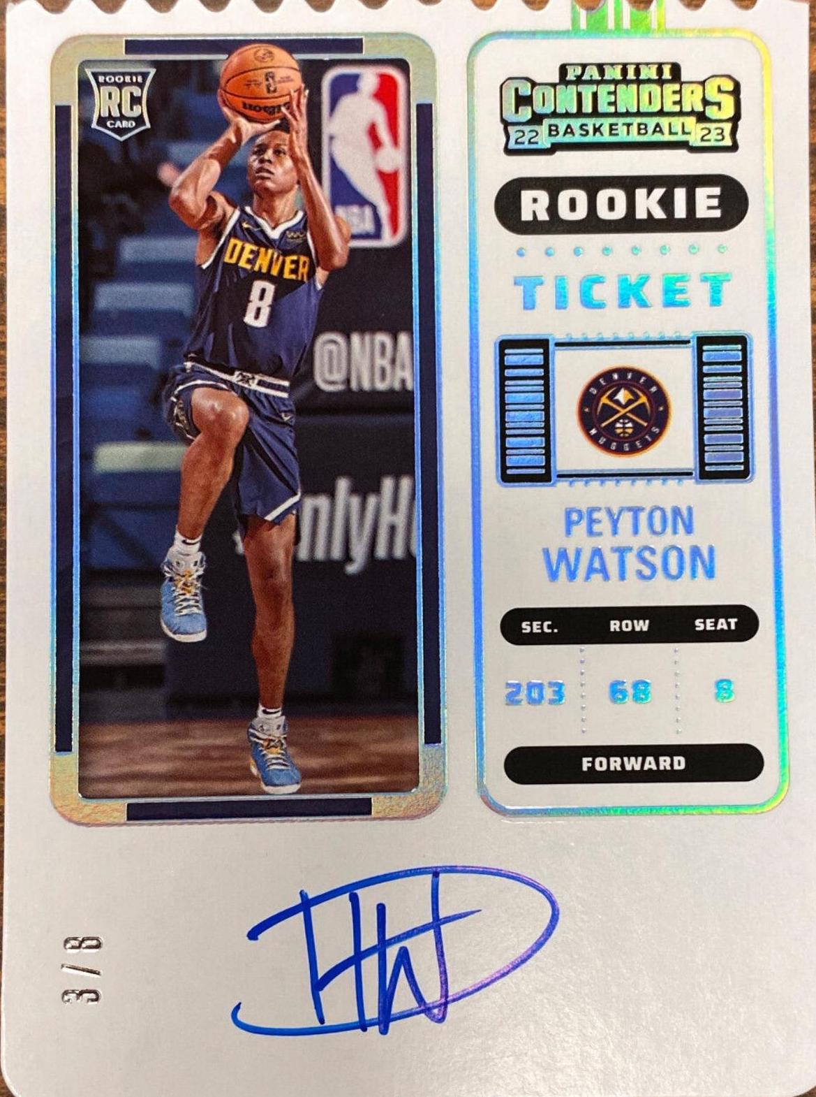 Peyton Watson [Autograph Stub Ticket] #107 Prices | 2022 Panini